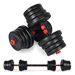 Hantelset Premium 2in1 - Kurzhanteln + Langhanteln verstellbar 20, 30 oder 40 kg - Hanteln Set Dumbbell mit Verbindungsstahlrohr und Gewichten
