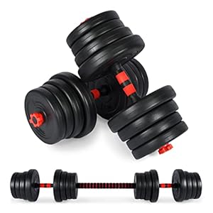 Hantelset Premium 2in1 – Kurzhanteln + Langhanteln verstellbar 20, 30 oder 40 kg – Hanteln Set Dumbbell mit Verbindungsstahlrohr und Gewichten
