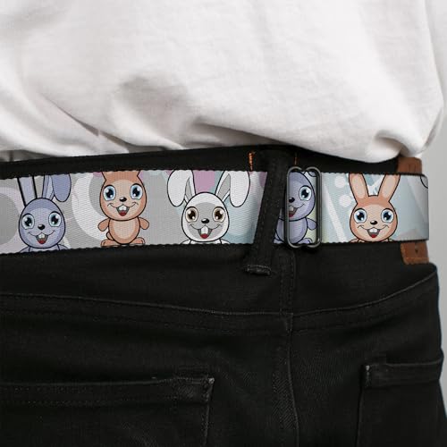 Cinturón con hebilla de conejitos lindos multicolor para proteger a los que amas 4