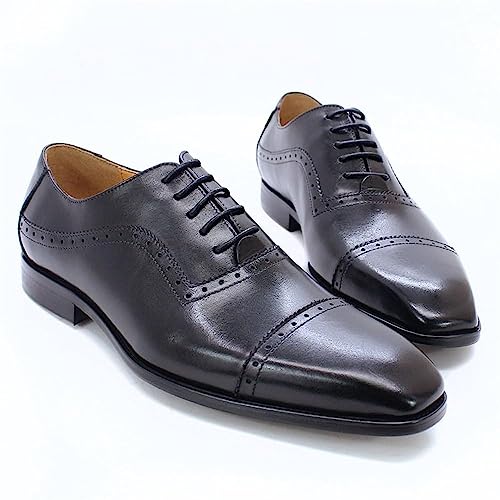 Formal Dress Shoes for Men Square Toe Hand-Painted Genuine Leather Block Carving for Work Slip On for Business First Layer Decorate Dress Shoes for Men2