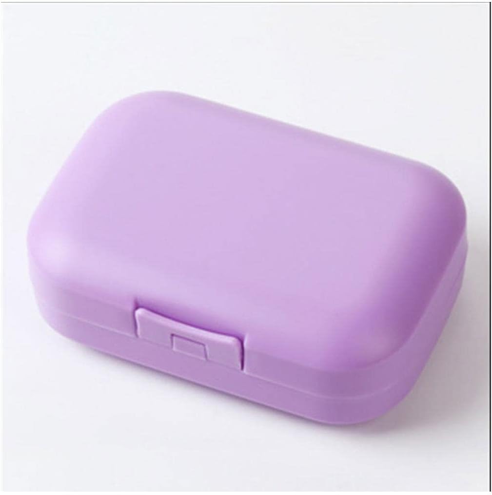 soap dish， Holder Plastic with Lid Soap Box Dish Plate Case Shower for Home Camping Travel(C)