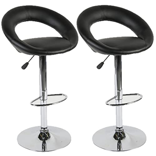 Lot de 2 tabourets de Bar Sasha Similicuir - Noir