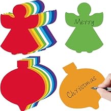 Harloon 100 Pcs Christmas Angel Cutouts Ball Cutouts Set 5.5 Christmas Paper Cut Outs Decoration Colorful Xmas Craft Cutout with 100 Pcs Glue Point 8 Colors
