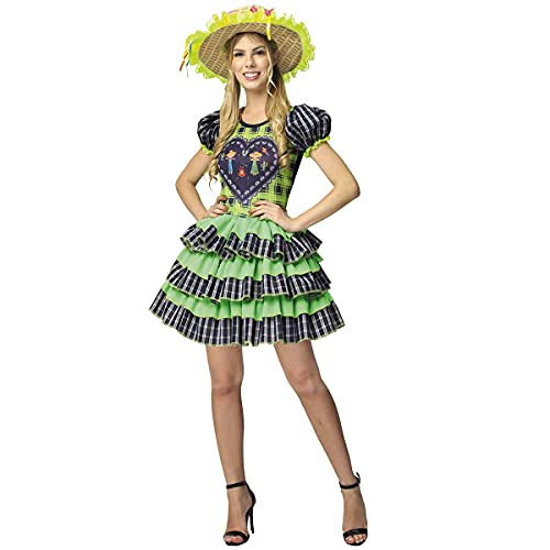 Vestido Caipira Feminino Xadrez Verde 34 a 48 (G 42-44)