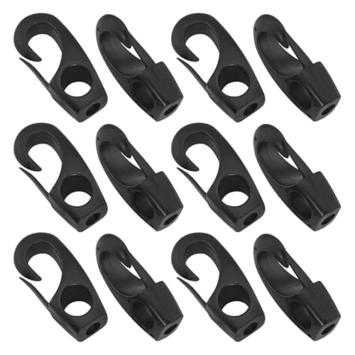 12 Pezzi Kayak Ancoraggio, Ganci per Corda Ammortizzante, Kit di Corde Elastiche per Kayak, Barca e Ganci Elastici per Campeggio, Trampolino, Esercizi, Marine e Uso Nautico, Fitness