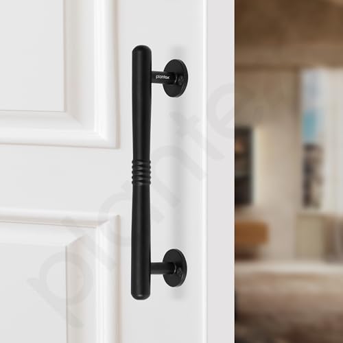 Image of Plantex 8 Inch Pull-Push Door Handle /Stainless Steel Main Door Handle /3 Years Warranty Pack of 2 (S-142, Black)