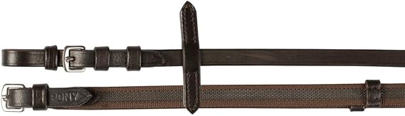 HORZE Slender Grippy Horseback Riding English Web Reins with Hand Stops
