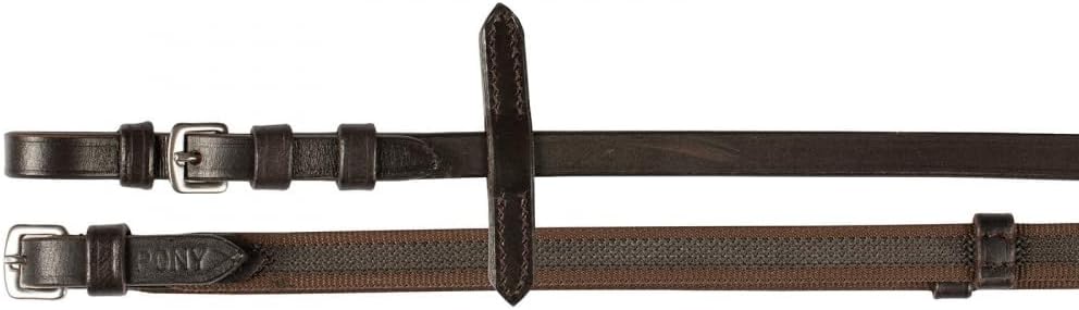 HORZE Slender Grippy Horseback Riding English Web Reins with Hand Stops