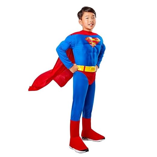 Super DC Heroes Deluxe Muscle Chest Superman Costume, Child's Medium