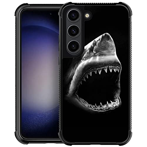 Goodsprout Compatible with Samsung Galaxy S23 Plus Case,Ocean Shark Mouth Amazing Pattern Design Shockproof Anti-Scratch Hard PC Back Case for Samsung Galaxy S23 Plus Case