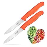 Fixwell® Universalmesser, orange I scharfes Allzweckmesser Wellenschliff, für Pizza, Brötchen & Co. – sehr langlebig, rostfrei | spülmaschinenfest & lebensmittelecht | 100% Made in Germany seit 1955