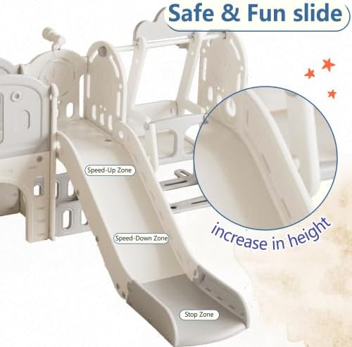 Toddler Slide, Kids Slide for Toddlers Age 1-4, 11in 1 Baby Slide Outdoor Indoor Playground with Basketball Hoop and Extra long aisle, Strong swing,Sturdy and Easy Assembly Toddler Playset, Ideal Todd