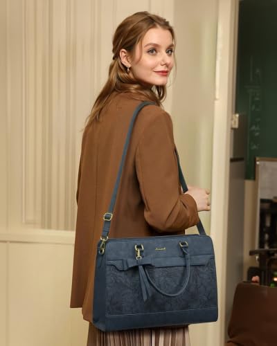 Image of LOVEVOOK Laptop Tote Bag for Women,Leather Work Bag, Waterproof Business Teacher Bag,Large Computer Handbag Purse Briefcase,Office Gifts for Women
