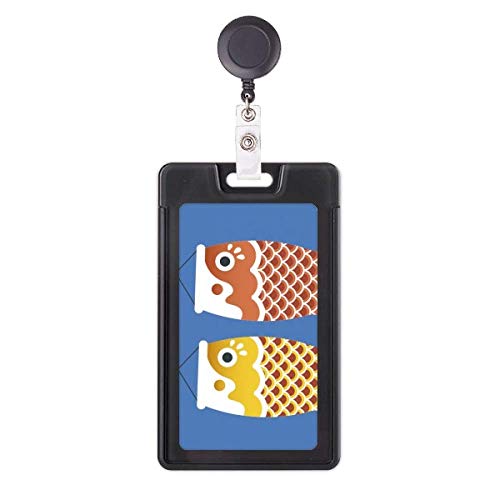 Porte-badge rétractable solide avec motif drapeau japonais imprimé