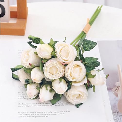 Décoration de table pour la Saint-Valentin : bouquet de roses de 34 cm