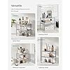 SONGMICS Spice Racks, Set of 4 Metal Cabinet Shelf Organizers, Countertop Organizers, Shelf Risers, Stackable, Expandable, Silver UKCS006S01