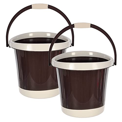 Heart Home Multiuses Plastic Bucket With Handle, 18 litre- Pack of 2 (Brown)-46HH0355 (B09MM3S5ZD) Amazon Price History, Amazon Price Tracker
