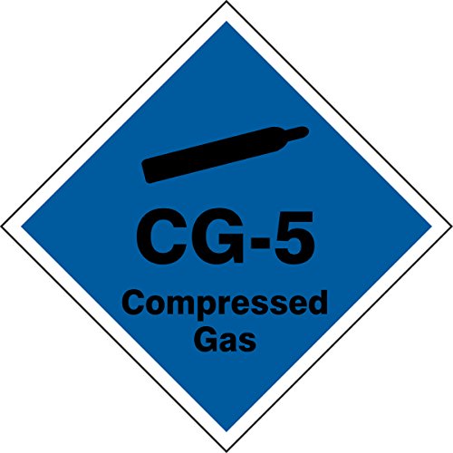 Étiquettes CG-5 gaz compressé autocollant vinyle 6,3cm