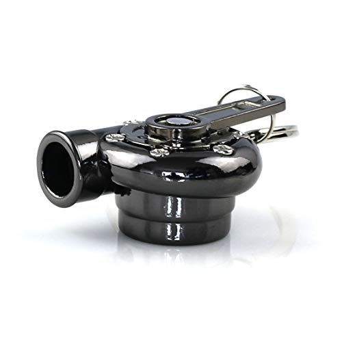 Image of maycom Creative Spinning New Turbo Turbocharger Keychain Key Chain Ring Keyring Keyfob (Gunmetal Black)