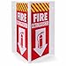 3D Fire Extinguisher Sign, 3 Pack - Plastic Pre-Drilled Safety Wall Panel for Indoor & Outdoor Use - Projection Angle Warning Legend for Restaurant, Business, Home Security & Prevention, 10