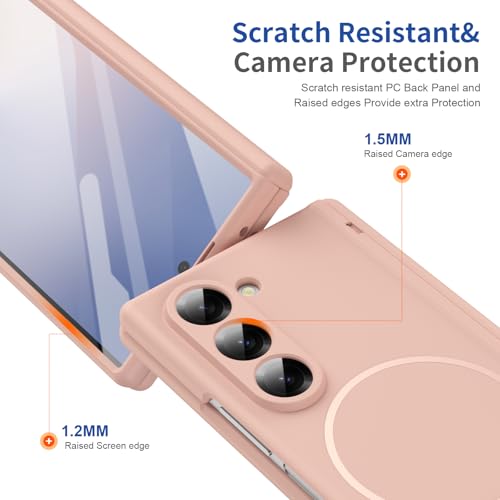 Coque silicone pour Samsung Z Fold6 rose à induction magnétique stable