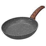 Easy chef always, 8 Inch Nonstick Frying Pan Skillet, Non Stick Granite Coating Egg Pan Fry Pan Omelet Pan Saute Pan, Healthy Stone Cookware Chef’s Pan, PFOA Free, Induction Compatible, Gray