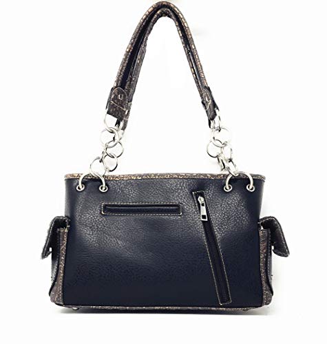 ZZ FabZzfab Embroidered Concealed Carry Rhinestone Studded Skull Purse in 6 colors (Black)2