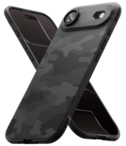 Image of Ringke Onyx Compatible with iPhone Air (17 Air) Case Back Cover Rugged Flexible Durable Anti-Slip TPU Protection Shockproof - Camo Black