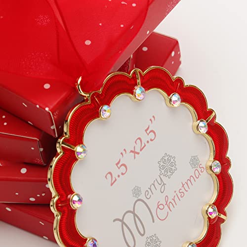Yrxinhes Christmas Tree Ornaments Home Decor Christmas Decorations Xmas Gifts Decorations Holiday Keepsake Gift Pendant Can Insert Photos (Round Red) #TOP4
