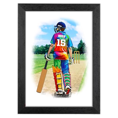 Personalised Cricket Gifts for Boys and Men Wall Art Poster (Unframed)