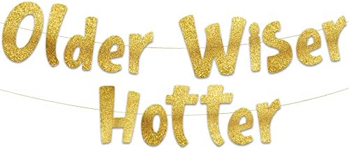 Funny Birthday Gold Glitter Banner  Happy Womens and Men Birthday Party Supplies, Ideas, and Gifts  21st, 30th. 40th, 50th, 60th, 70th, 80th Adult Birthday Decorations