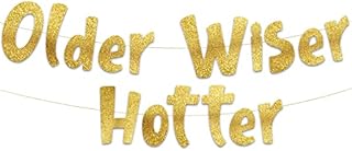 Funny Birthday Gold Glitter Banner  Happy Womens and Men Birthday Party Supplies, Ideas, and Gifts  21st, 30th. 40th, 50th, 60th, 70th, 80th Adult Birthday Decorations