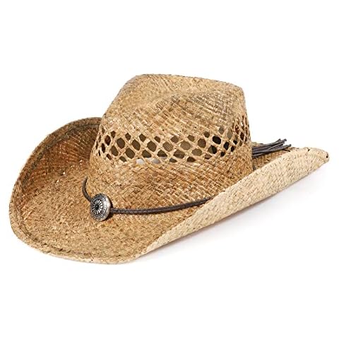 MIX BROWN Western Hats for Women Cowboy Outback Raffia Sun Hat Cowgirl Summer Beach Hats Shapeable Wide Brim Cover