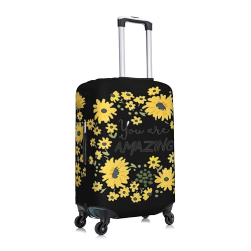 Wild Daisy Flower Print Luggage Suitcase Cover Protector Luggage Washable Covers With Concealed Zipper3