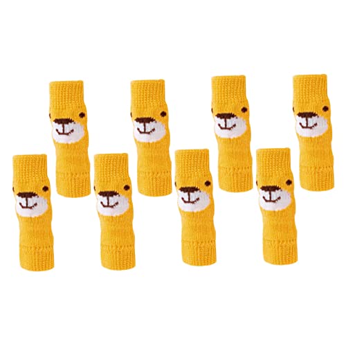 HEMOTON 2Sets Comfortable Dog Socks for Dogs of Adorable Yellow Slip Stockings for Puppy Leg Joint Protection and Traction Slippery Surfaces