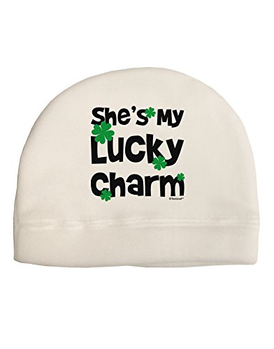 TOOLOUD She's My Lucky Charm - Matching Couples Design Child Fleece Beanie Cap Hat White