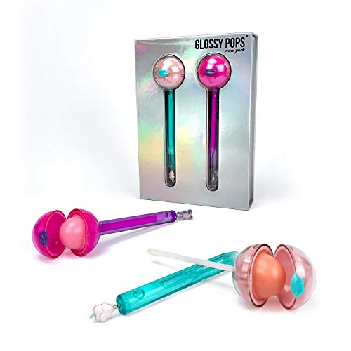 Glossy Pops Scented Clear Lip Balm & Clear Lip Gloss Combo | Sweet Treat Collection (Gummy Bear/Cotton Candy 2 Pack) 