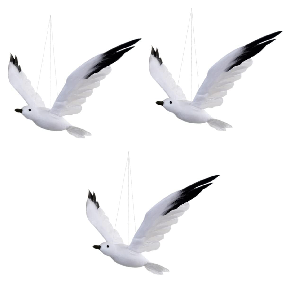 jojofuny Seagull-Shaped Pendant Hanging Ornament Artificial Flying Bird Decor for Party Wedding Home Garden 10.6 x 8.6 inch