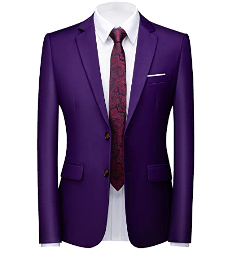 UNINUKOO Mens Blazer Jacket Casual 2 Buttons Suit Jacket Single Breasted Sport Coats Modern Wedding Tux Blazer