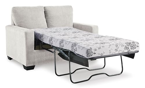 Signature Design by Ashley Rannis Coastal 2-in-1 Sofa Sleeper with Folding Gel Memory Foam Mattress, Twin, White - Image 10