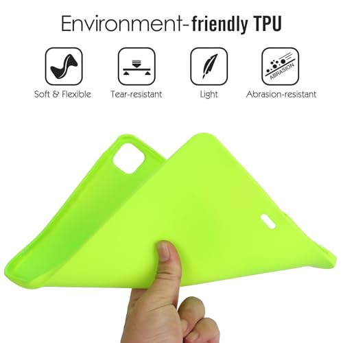 Coque iPad Pro 13 2024 silicone vert fluo pour ne plus perdre sa tablette - 4