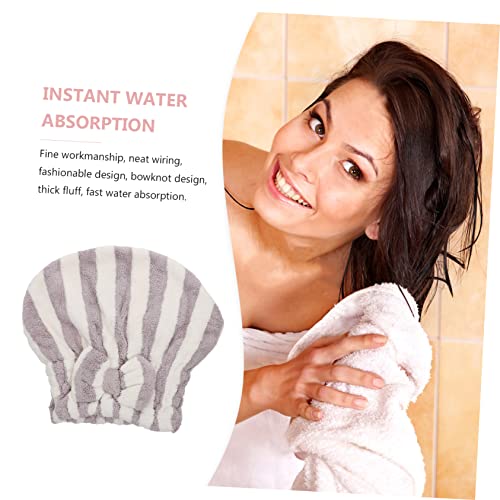Beatifufu 1 peça Touca de Cabelo Seco Listrado Chapéu Menina Maquiagem Cabelo Bandanas Toalla De Par