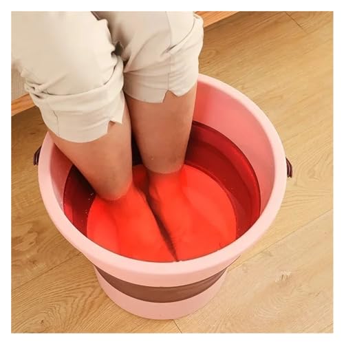Cubo plegable verde con asa resistente para lavado de coches y hogar 6