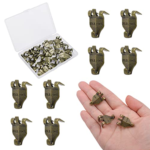 INCREWAY Claw Drywall Picture Hanger, 30Pcs Bronze Nail-Free Picture Hangers Easy Tool-Free Drywall Gypsum Board Wall Art Hanger Hooks for Photo Frame, Small Mirrors, Artworks (Holds Up to 20Lbs)
