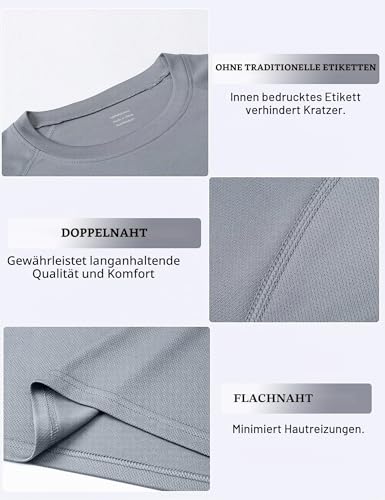 Cimic 5er Pack Sport Tshirts Herren Funktionsshirt Sportshirt Herren Kurzarm T Shirt Atmungsaktive Trainingsshirt Männer Fitness Gym Laufshirt Wandershirt Men Set 510 Black White Green Navy Red 3XL