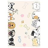 Washable Cute Rugs for Living Room Bedroom Kids Room Decor, 63'x 31.5' Soft Dog Kitty Pattern Carpet Rugs Toddler Nursery Floor Playmat Non-Shedding, Teen Girls Boys Bedside Rug Neutral