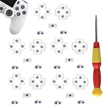 5 Sets Silicone Conductive Rubber Pads Replacement for Playstation 4 PS4 Controller Parts for JDM-050/055 Dualshock 4 L1 R1 L2 R2 Adhesive Button Changing Keypad Repair Replacement Part Tool Kit 055