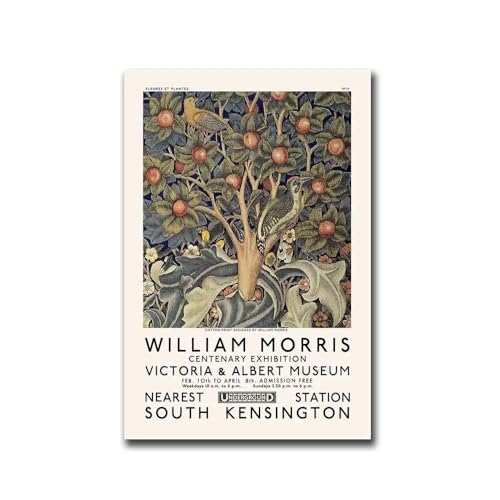 Toile William Morris exposition art mural salon et bureau 30x45cm