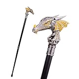 Gold Black Luxury Dragon Head Walking Cane Fashion Decorative Walking Stick Gentleman Elegant Cosplay Cane Knob Crosier 93cm