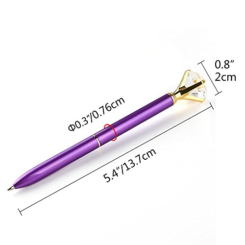 Coopay 12 Pieces Crystal Diamond Pens Bling Rhinestones Metal Ballpoint Pens Black Ink For School Office, 12 Color Variations #TOP6